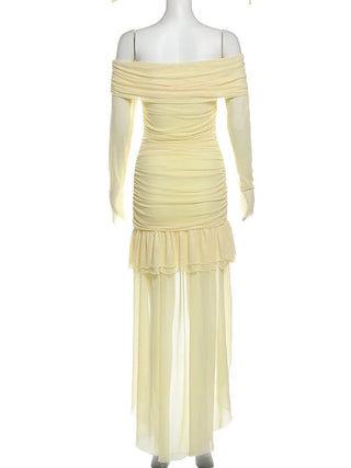 Elegant Full Sleeve Ruched Mini Dress - Diva Melody