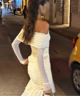 Elegant Full Sleeve Ruched Mini Dress - Diva Melody