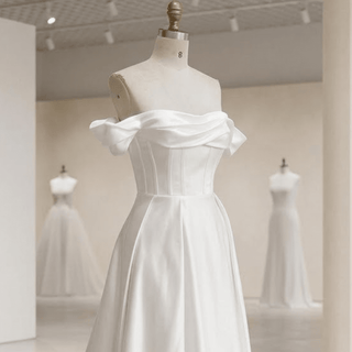 Elegant High-end Satin Wedding Dress - Diva Melody