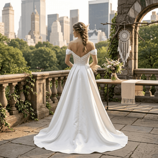Elegant High-end Satin Wedding Dress - Diva Melody
