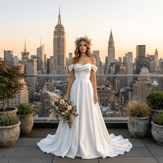 Elegant High-end Satin Wedding Dress - Diva Melody