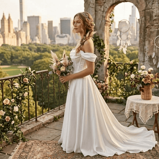 Elegant High-end Satin Wedding Dress - Diva Melody
