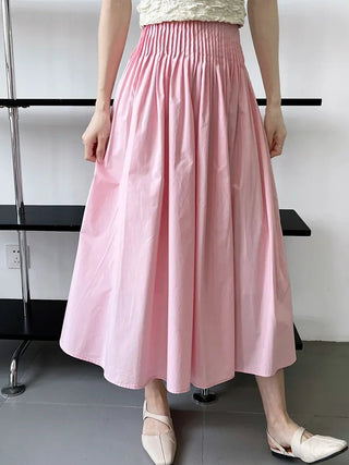 Elegant High Waist Style Pleated A - Line Skirt - Diva Melody
