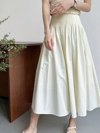 Elegant High Waist Style Pleated A - Line Skirt - Diva Melody