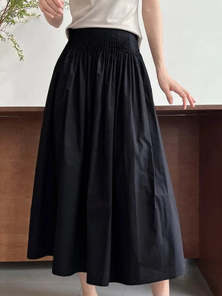 Elegant High Waist Style Pleated A - Line Skirt - Diva Melody