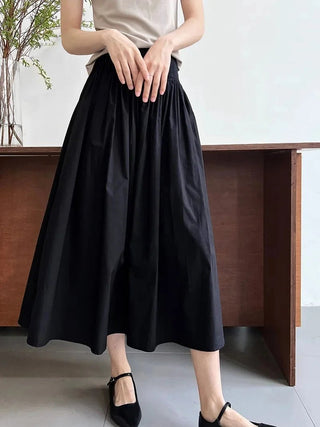 Elegant High Waist Style Pleated A - Line Skirt - Diva Melody