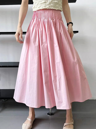 Elegant High Waist Style Pleated A - Line Skirt - Diva Melody