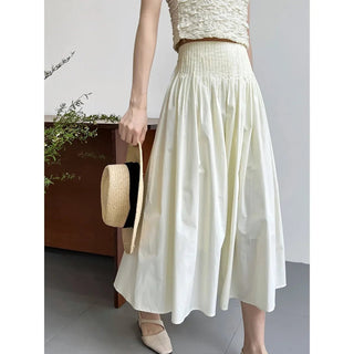 Elegant High Waist Style Pleated A - Line Skirt - Diva Melody