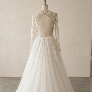 Elegant Lace A Line Wedding Dress - Diva Melody