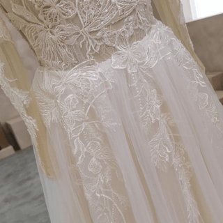 Elegant Lace A Line Wedding Dress - Diva Melody