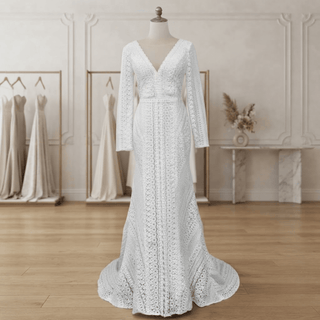 Elegant Lace Mermaid Wedding Dress - Diva Melody