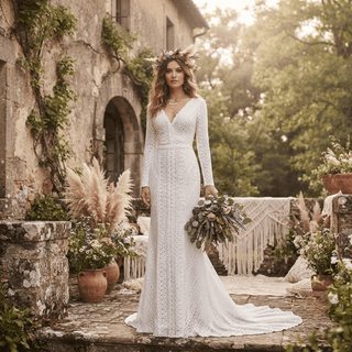 Elegant Lace Mermaid Wedding Dress - Diva Melody