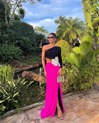 Elegant One - Shoulder Evening Dress - Diva Melody