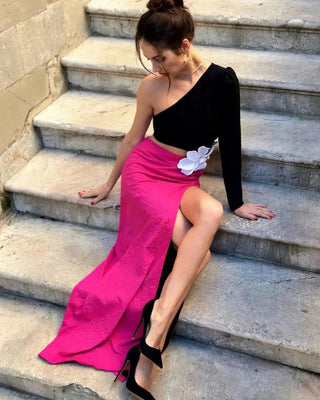 Elegant One - Shoulder Evening Dress - Diva Melody