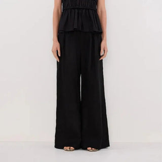 Elegant Pleated Tank Top & Wide Leg Pants Set - Diva Melody