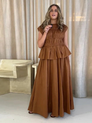 Elegant Pleated Tank Top & Wide Leg Pants Set - Diva Melody