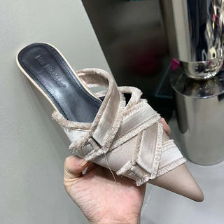 Elegant Pointed Toe Slides Footwear - Diva Melody