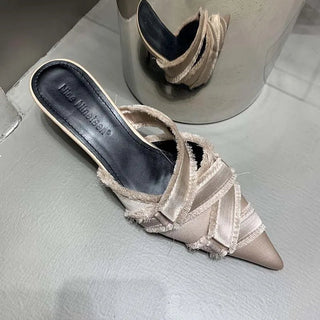 Elegant Pointed Toe Slides Footwear - Diva Melody