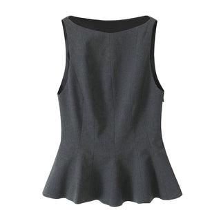 Elegant Ruffle Sleeveless Top - Diva Melody