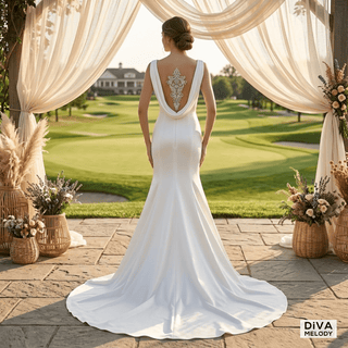 Elegant Satin Mermaid Wedding Dress - Diva Melody