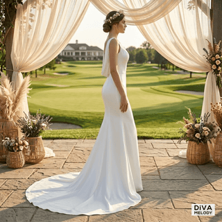 Elegant Satin Mermaid Wedding Dress - Diva Melody