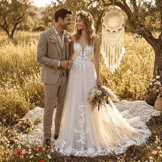 Elegant Sequined Bridal Gown - Diva Melody