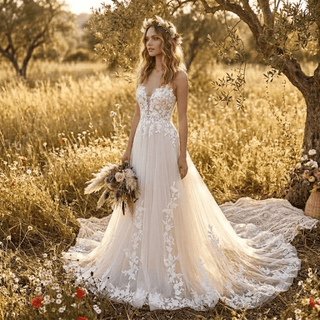 Elegant Sequined Bridal Gown - Diva Melody