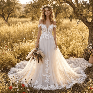 Elegant Sequined Bridal Gown - Diva Melody