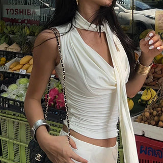 Elegant Sleeveless V - Neck Top - Diva Melody