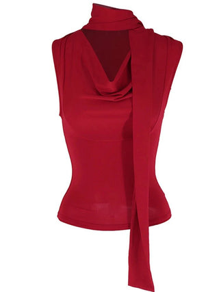 Elegant Sleeveless V - Neck Top - Diva Melody