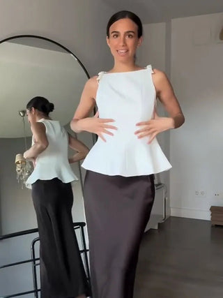 Elegant Slim Fit Flare Tank Top - Diva Melody