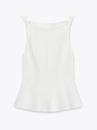 Elegant Slim Fit Flare Tank Top - Diva Melody