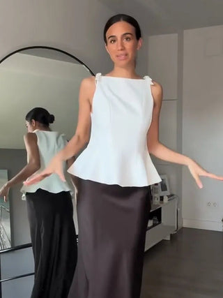 Elegant Slim Fit Flare Tank Top - Diva Melody