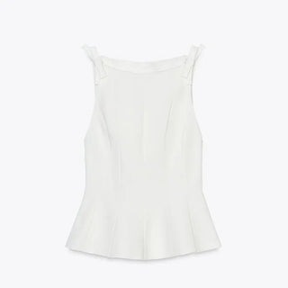 Elegant Slim Fit Flare Tank Top - Diva Melody