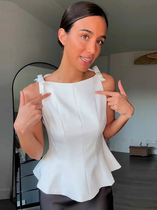 Elegant Slim Fit Flare Tank Top - Diva Melody