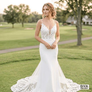 Elegant Soft Satin Mermaid Wedding Dress - Diva Melody