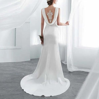 Elegant Stain Mermaid Wedding Dress - Diva Melody