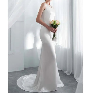 Elegant Stain Mermaid Wedding Dress - Diva Melody