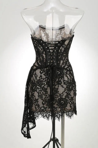 Elegant Strapless Lace Dress - Diva Melody