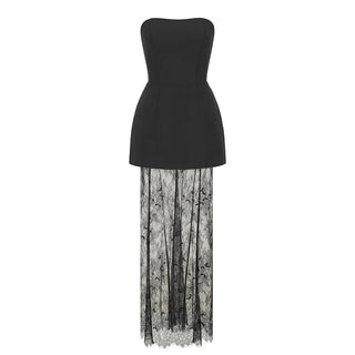 Elegant Strapless Lace Two - Piece Dress Set - Diva Melody