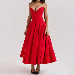 Elegant Summer Strapless Dress - Diva Melody