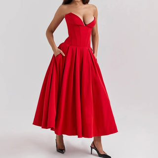 Elegant Summer Strapless Dress - Diva Melody