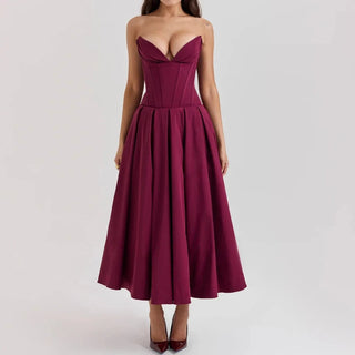 Elegant Summer Strapless Dress - Diva Melody