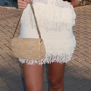 Elegant Tassel Pleated Skirt and Top Set - Diva Melody