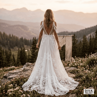 Embroidery Tulle Wedding Gown - Diva Melody