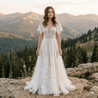 Embroidery Tulle Wedding Gown - Diva Melody