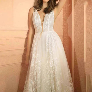 Embroidery Tulle Wedding Gown - Diva Melody