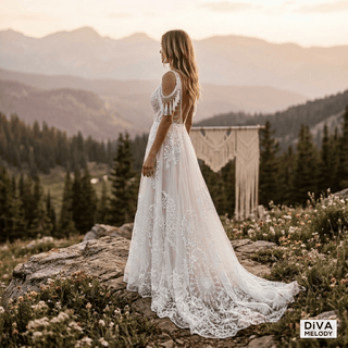 Embroidery Tulle Wedding Gown - Diva Melody