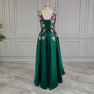 Emerald Green Embroidered Prom Dress - Diva Melody