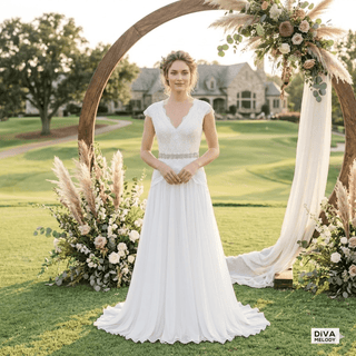 Exquisite Beaded Lace Bridal Dress - Diva Melody